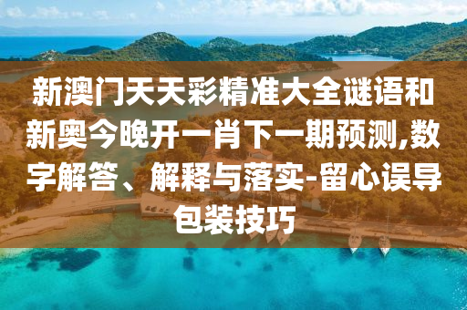 新澳門天天彩精準(zhǔn)大全謎語和新奧今晚開一肖下一期預(yù)測,數(shù)字解答、解釋與落實(shí)-留心誤導(dǎo)包裝技巧