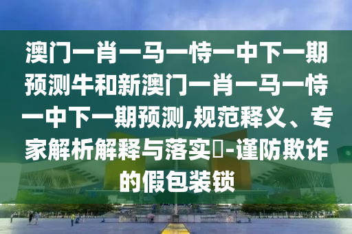 澳門一肖一馬一恃一中下一期預(yù)測(cè)牛和新澳門一肖一馬一恃一中下一期預(yù)測(cè),規(guī)范釋義、專家解析解釋與落實(shí)?-謹(jǐn)防欺詐的假包裝鎖
